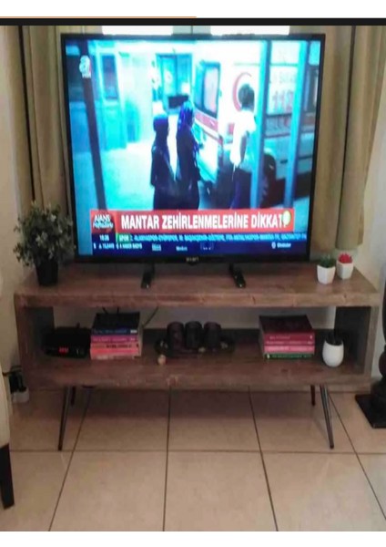 Ahşap Metal Ayaklı Rustik Tv. Yaşam Ünitesi.