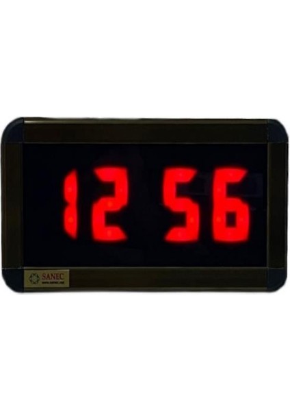 Sanec Dijital LED Duvar ve Masa Saati - Kırmızı (Kasa Ölçüleri: 7X17 Cm)