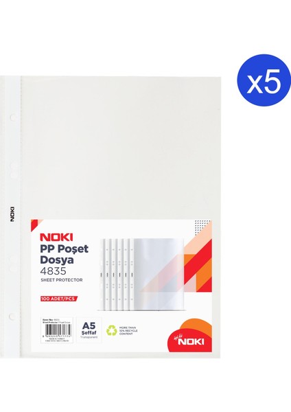 Poşet Dosya A5 100'lü Paket 4835 5 Adet