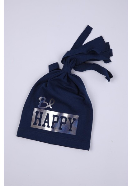 Babyhola Kız Erkek Bebek Be Happy Bere Şapka 0-2 Yaş Hediyelik 1107