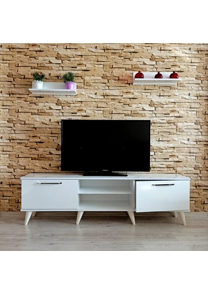 Mobilya Sepeti ( Ms 80 ) Mdf Tv Ünitesi Dolabı,raflı,beyaz