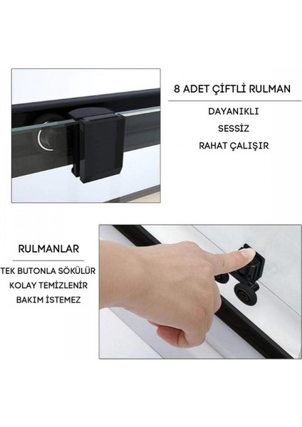Duşakabin Kare Siyah Çizgi