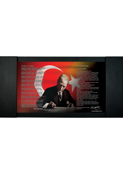 100 x 200 cm Dijital Baskılı Deri Kaplı Çerçeveli Makam