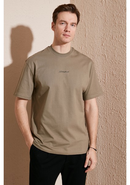 Pamuklu Relaxed Fit Sıfır Yaka T Shirt Erkek T Shirt 5902702