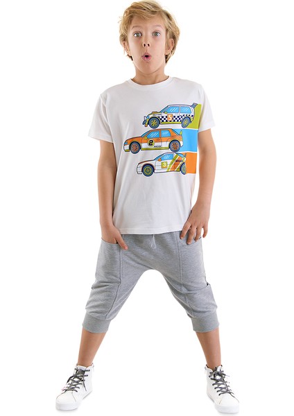Yarışçı Erkek Çocuk T-Shirt Kapri Şort Takım