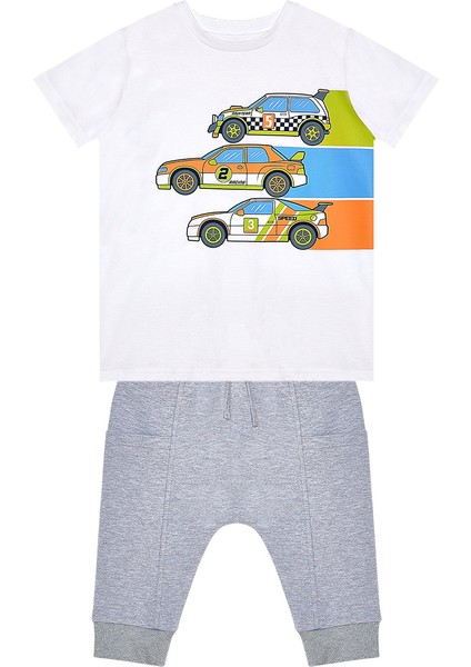 Yarışçı Erkek Çocuk T-Shirt Kapri Şort Takım