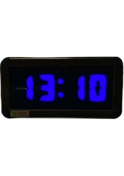 Sanec Dijital LED Duvar ve Masa Saati - Mavi (Kasa Ölçüleri: 7X17 Cm)