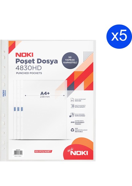 Hd Poşet Dosya 100'lü 4830HD 5 Adet