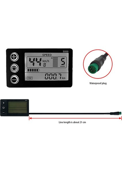 Su Geçirmez LCD Ekran Paneli Kontrol Paneli Elektrikli Bisiklet Kontrol Cihazı (Yurt Dışından)