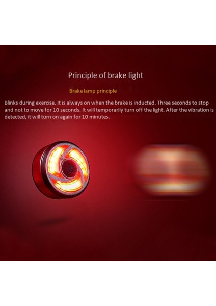 Akıllı Indüksiyon Fren Kuyruk Işığı Bisiklet Işığı USB Şarjı (Yurt Dışından)