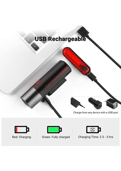 LED Bisiklet Işık Şarj Edilebilir Bisiklet Ön Far Arka Arka Lamba (Yurt Dışından) modelleri