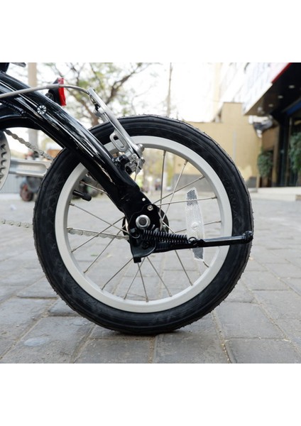 Katlanır Bisiklet Kickstand 16 Inç Yan Ula Işık Braketi Siyah Için (Yurt Dışından)