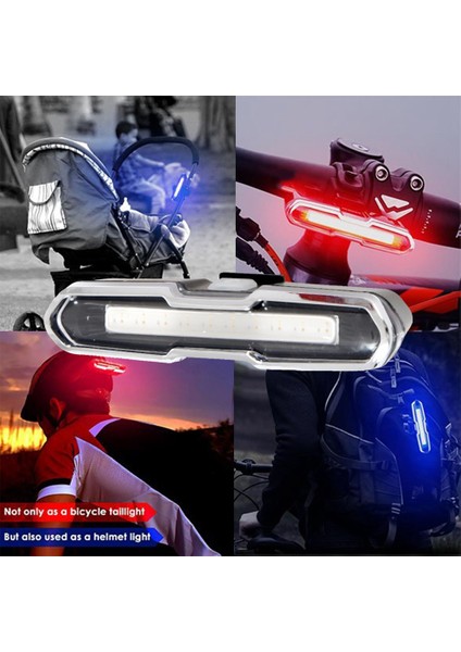 USB LED Bisiklet Arka Işık Kırmızı + Mavi ile 5 Işık Modu Farlar (Yurt Dışından)