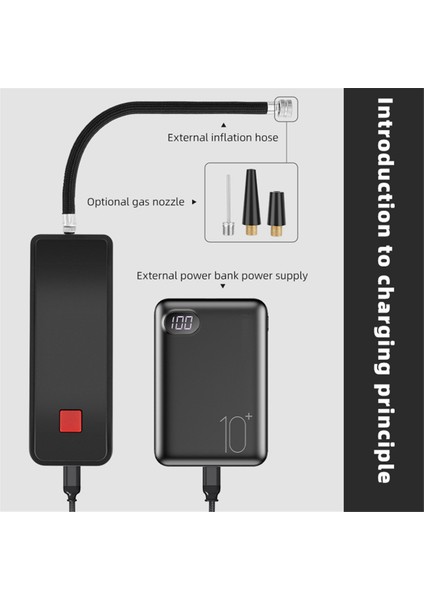 Işık Pompası Sürme Ekipmanı ile Bisiklet Elektrikli Pompa USB Şarj Edilebilir (Yurt Dışından)