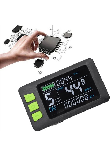 Gösterge Paneli Ölçer Ekranı 24V-60V Elektrikli Bisiklet Ölçer (Sm Fiş 6pın) (Yurt Dışından)