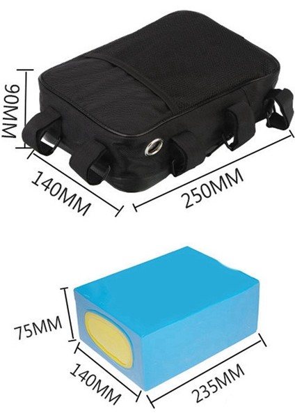 Elecic Bisiklet Çantası Bisiklet Çantası Için Lityum Pil Çantası 25X17X8CM (Yurt Dışından) fiyatları
