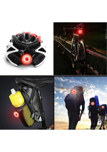 Bisiklet Arka Arka Işık Akıllı Fren USB 5 Mod Güvenlik Uyarısı, Kırmızı (Yurt Dışından)