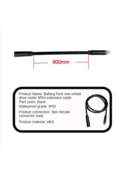 E-Bike 9 Pin Motor Uzatma Kablosu Kablosu (Yurt Dışından)