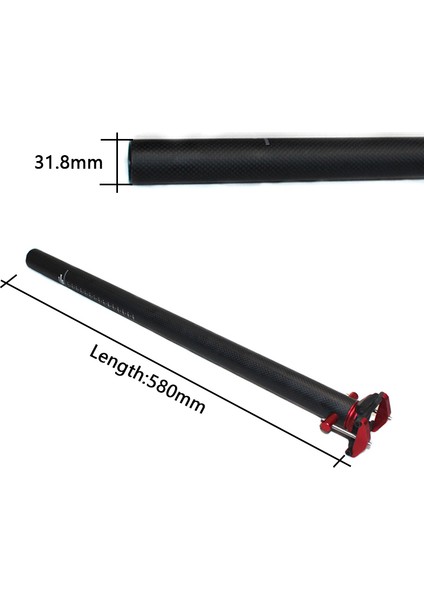 Bisiklet Katlanır Bisiklet Için Bisiklet Koltuğu Sonrası Süper Hafif 3k 31.8X580MM (Yurt Dışından)
