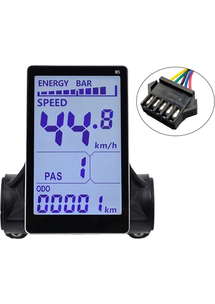 M5 Elektrikli Bisiklet LCD Ekran Ölçer 24V 36V 48V 60V E Scooter(Sm 5pın) (Yurt Dışından)