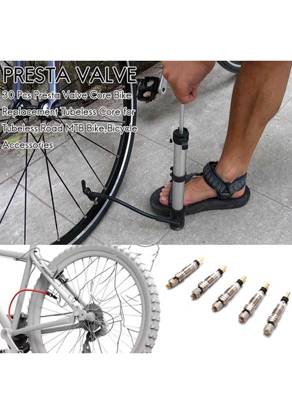 Tubeless Yol Bisikleti Için 30 Adet Presta Valf Çekirdeği, Aksesuarlar (Yurt Dışından)