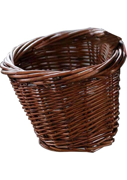 El Yapımı Hasır Bisiklet Ön Sepeti Deri Çocuklu (Yurt Dışından)