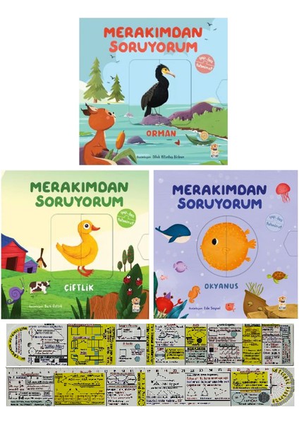 Sincap Kitap Merakımdan Soruyorum Orman - Çiftlik - Okyanus Yap – Bozlu Kitap 3 Kitap Set - Matematik Öğreten Ayraç