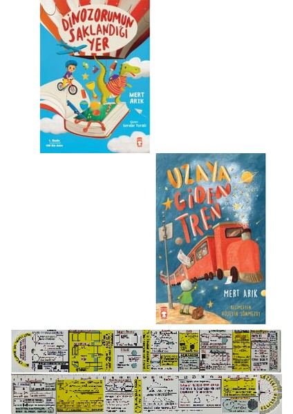 Dinozorumun Saklandığı Yer - Uzaya Giden Tren 2 Kitap Set Mert Arık - Matematik Öğreten Ayraç