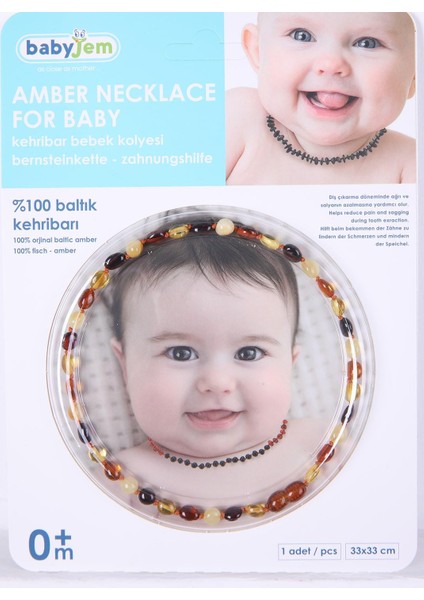Babyjem %100 Keltik Kehribarı Amber Bebek Kolyesi 587 Multicolor