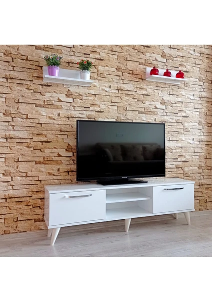 Mobilya Sepeti ( Ms 70 ) Mdf Tv Ünitesi Dolabı,raflı,beyaz