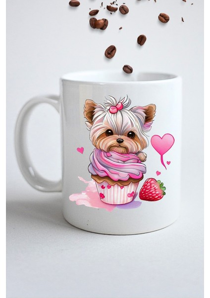 Sevimli Köpek Terrier Baskılı Hediye Kupa Bardak Porselen Çay Kahve Fincanı fiyatları