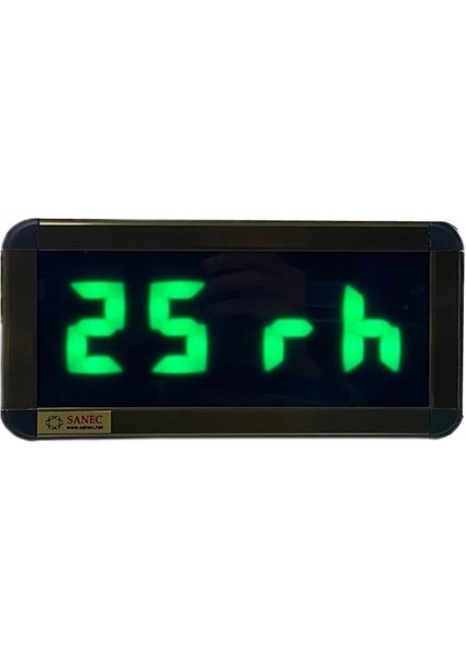 Sanec Dijital LED Duvar ve Masa Saati Derece ve Nem - Yeşil (Kasa Ölçüleri: 7X17 Cm)