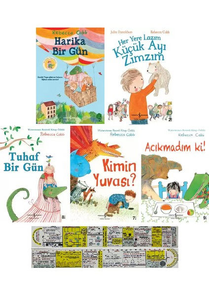 Harika Bir Gün - Tuhaf Bir Gün - Her Yere Lazım Küçük Ayı Zımzım - Tuhaf Bir Gün - Kimin Yuvası - Acıkmadım ki 5 Kitap - Rebecca Cobb - Matematik Öğreten Ayraç