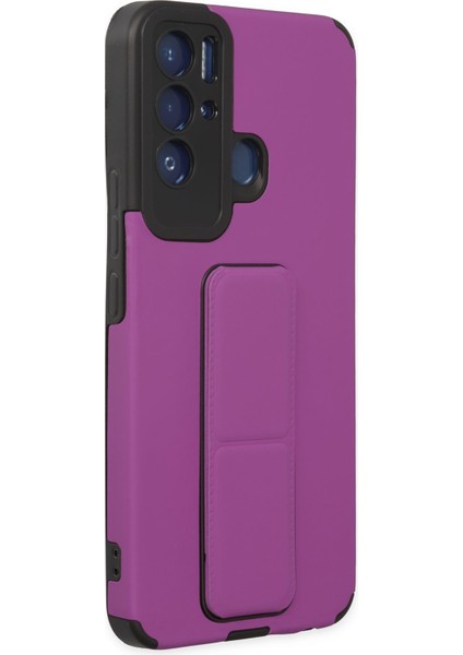 Tecno Pova Neo Kılıf Mega Standlı Silikon - Mor 300099 fiyatları