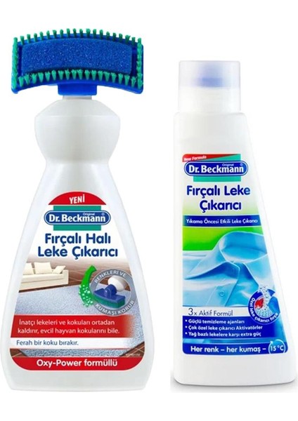 Fırçalı Halı Leke Çıkarıcı 650ML + Dr. Beckmann Fırçalı Leke Çıkarıcı 250ML 2'li Leke Çıkarıcı Set