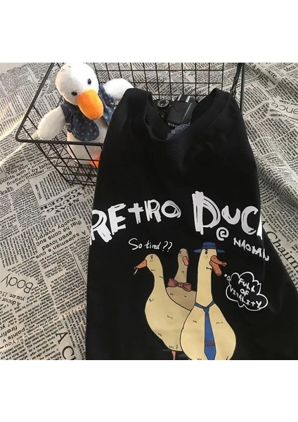 Retro Duck Baskılı Oversize T-Shirt fiyatları