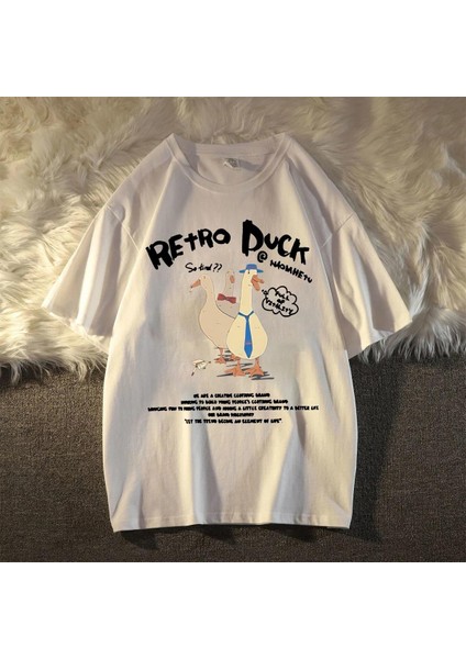 Retro Duck Baskılı Oversize T-Shirt indirimleri