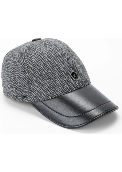 Erkek Tekstil Deri Gri Şapka 524 1105 Sapka SK23/24 A.grı