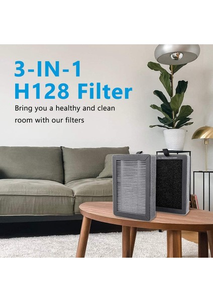 -H128 Hava Temizleme Cihazı Için Yedek Filtre, 2'li Paket (Yurt Dışından)