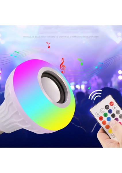 Uzaktan Kumanda Bluetooth Lamba LED Akıllı Ampul Wifi Renkli Müzik Ampulü (Yurt Dışından)