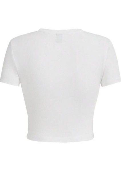 Y2K Cartoon Graphic Tee Beyaz Crop fiyatları