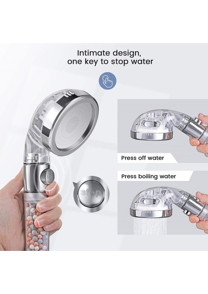 3 Modlu Spa Iyon Filtresi Yüksek Basınçlı Duş Başlığı Premium Banyo (Yurt Dışından) fırsatları