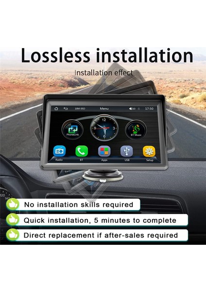 Taşınabilir Gösterge Paneli Montajlı Carplay Ekran 7 Inç Dokunmatik Ekran, Gps Navigasyon (Yurt Dışından)