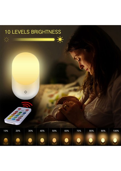 Takılabilir Gece Lambası Rgb 16 Renkli Led, Uzaktan Kumandalı (Abd Tak) (Yurt Dışından)