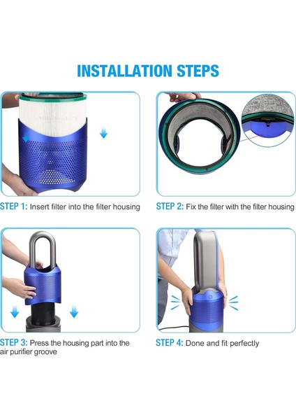 Pure Cool Bağlantı Masası DP01 DP02 Için Hepa Yedek Filtre (Yurt Dışından) indirimleri