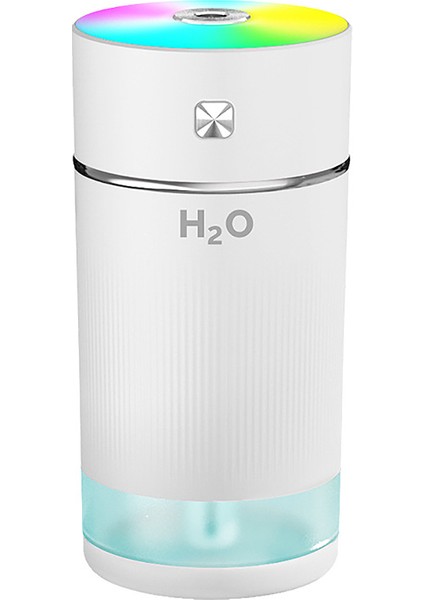 USB Hava Nemlendirici 7 Renk Işıklar Araba Ofis Hava Temizleme Cihazı Beyaz (Yurt Dışından)