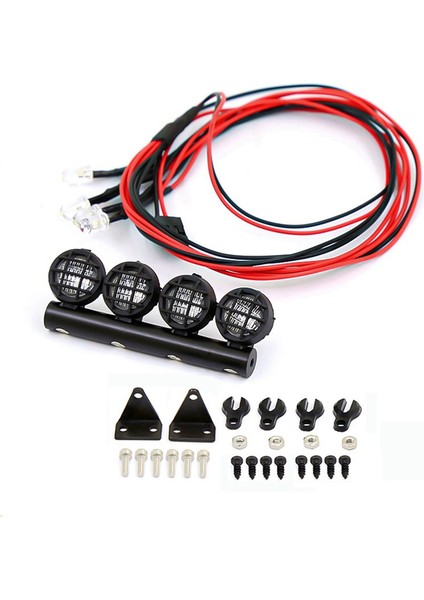 Rc Araba LED Tavan Lambası Işık Çubuğu 1/18 1/24 Rc Araba Parçaları, 4 LED (Yurt Dışından) modelleri