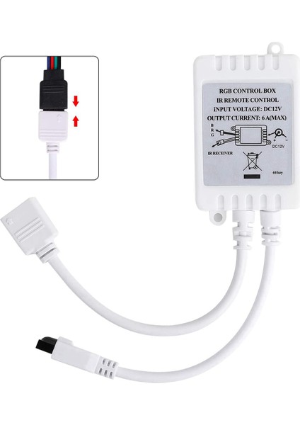 24 Tuşlu Uzaktan KUMANDA+DC12V LED Kontrol Cihazı Rgb Kontrol Kutusu (Yurt Dışından)