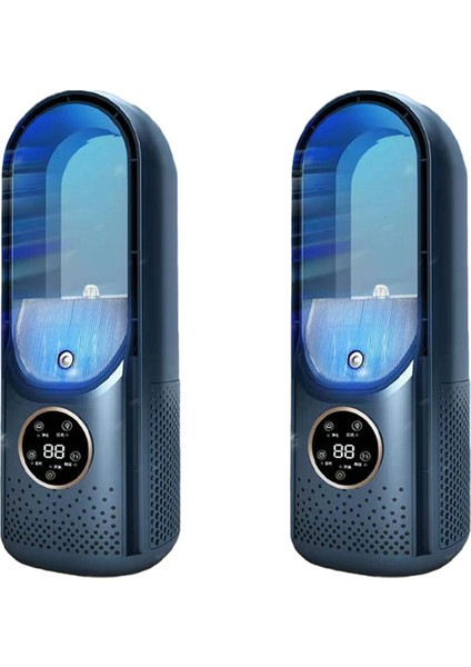 LED Ekran Klima Nemlendirme Elektrikli Fan Mavi (Yurt Dışından)