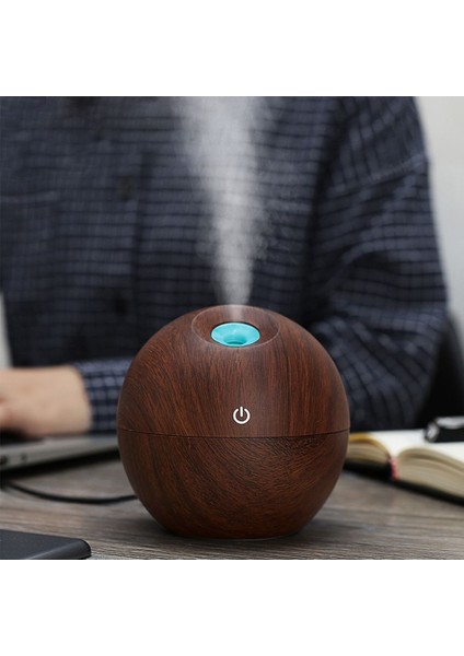 USB Ulasonic Mist Arıtma Cihazı Renk Değişimi Led: Koyu Ahşap (Yurt Dışından)